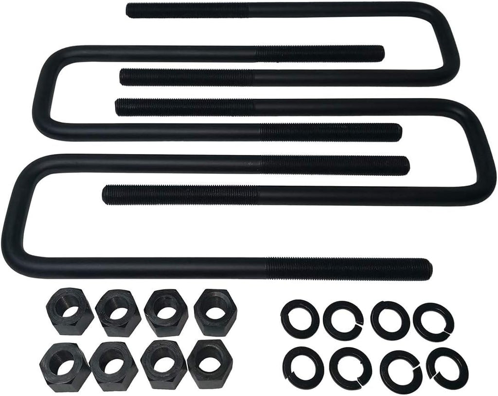 1.5 Rear Suspension Lift Cast Iron Blocks with 12.5 Square Leaf Spring Axle U Bolts M11802