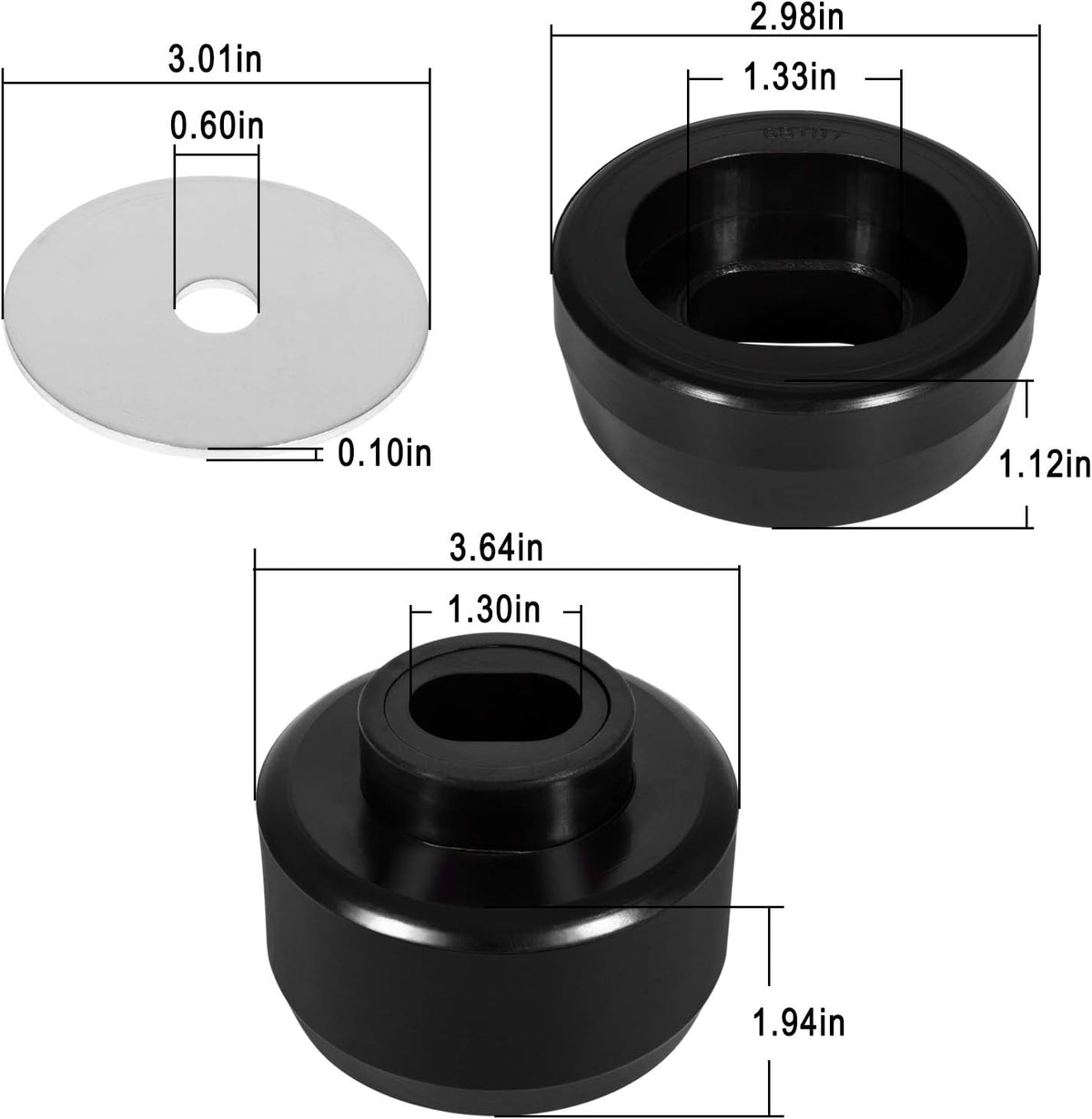 Body and Cab Mount Bushing Kit Polyurethane Black Pack of 2 N76340