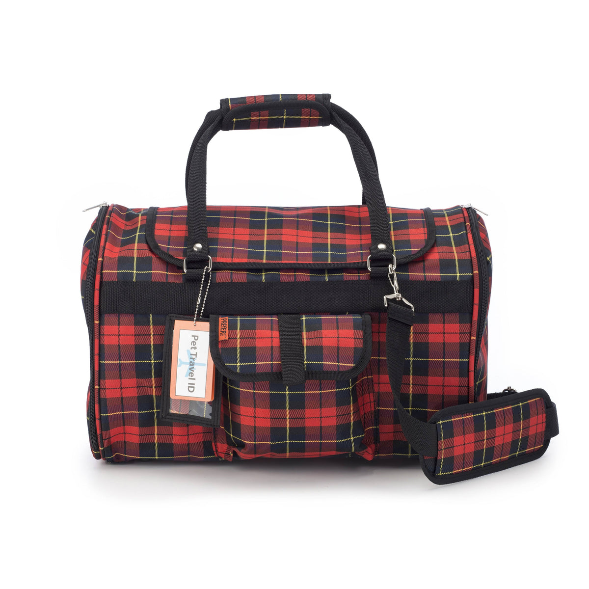 Red Plaid Pet Duffle Carrier S3836