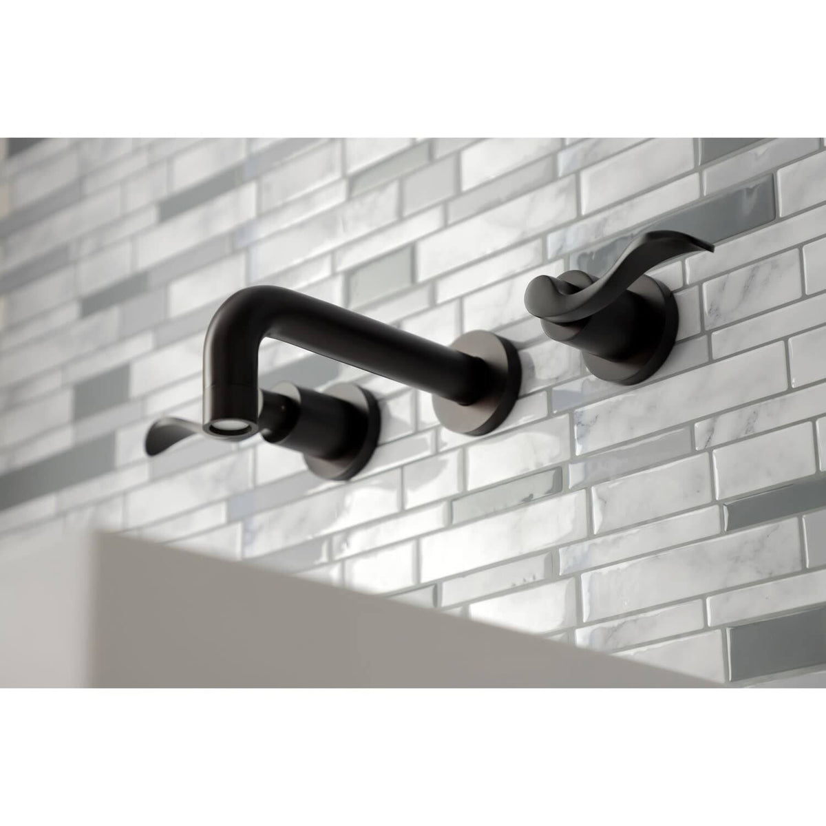 Polished Nickel Wall Mount Bathroom Faucet N9613