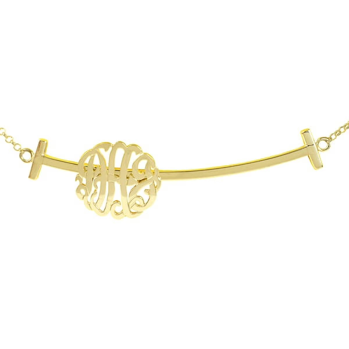 Sliding Monogram Bar Necklace Sterling Silver J488119