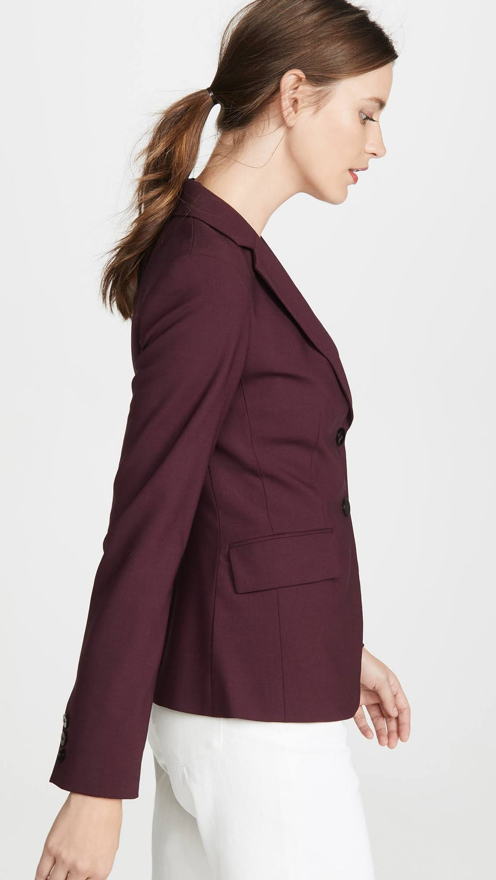 Red Stretch Wool Blazer T3612