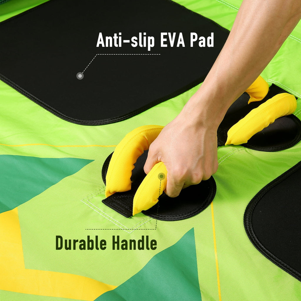 Green Inflatable Towable Tube with Foam Seats & Handles B730670