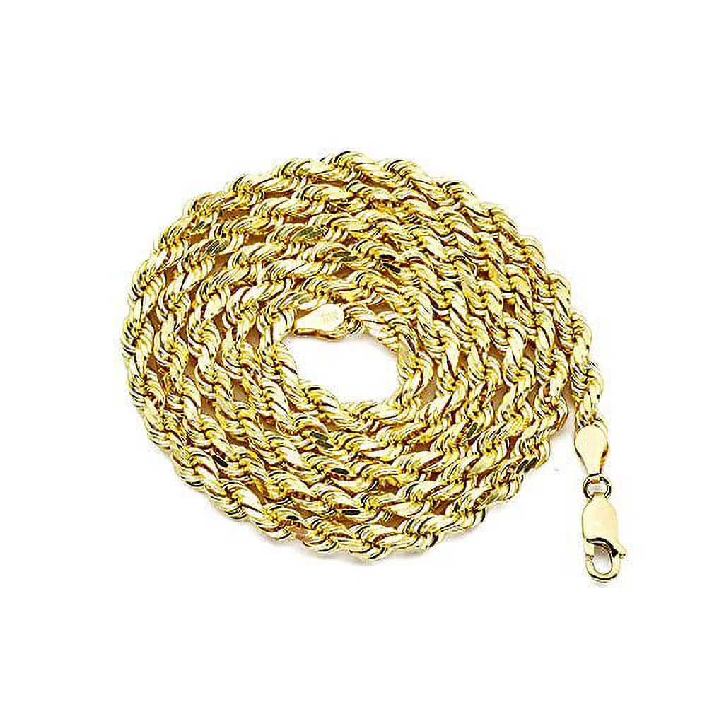 10K Yellow Gold 5mm Diamond Cut Rope Chain Necklace 28" X593213