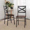 Dark Walnut Cross Back Side Chair J8258