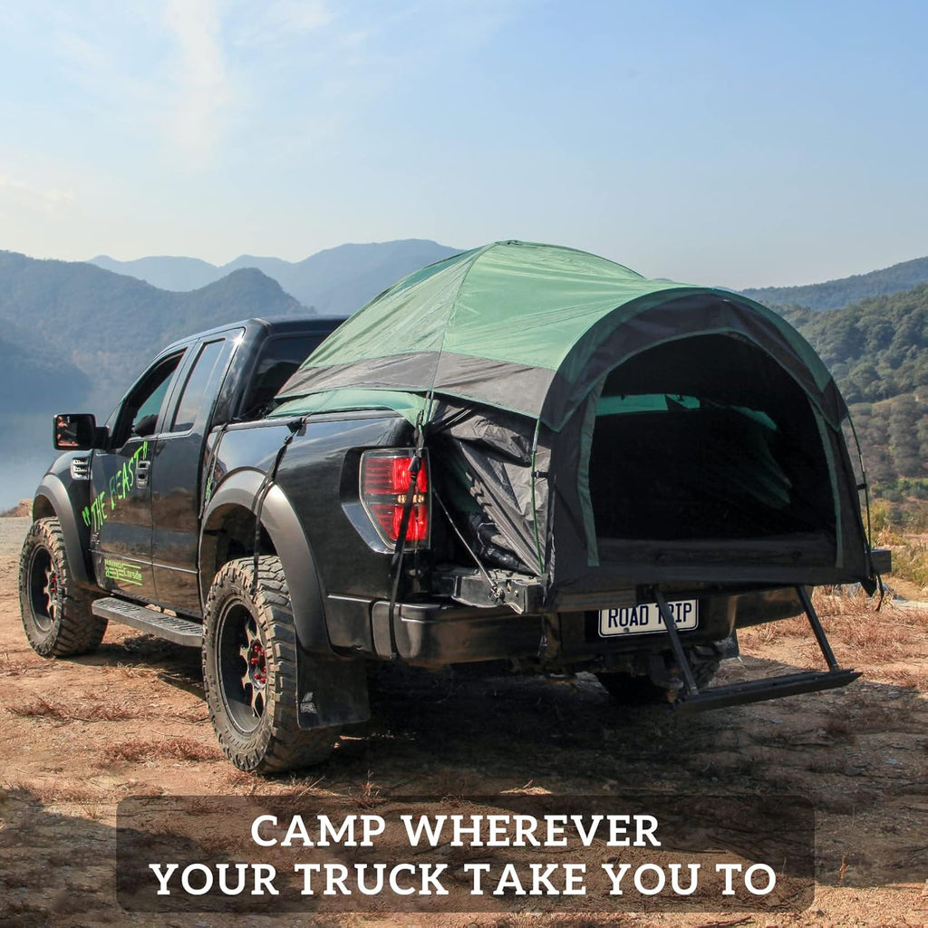 Full Size Truck Tent for Camping with Waterproof Rainfly, Double Layer, Fits Mattresses 79-81" W4616