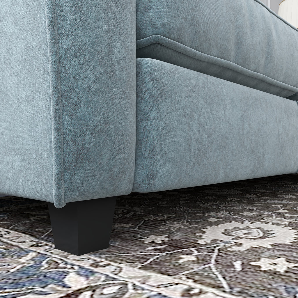 Grey Upholstered Loveseat Sofa with Solid Wood Frame Legs L70453