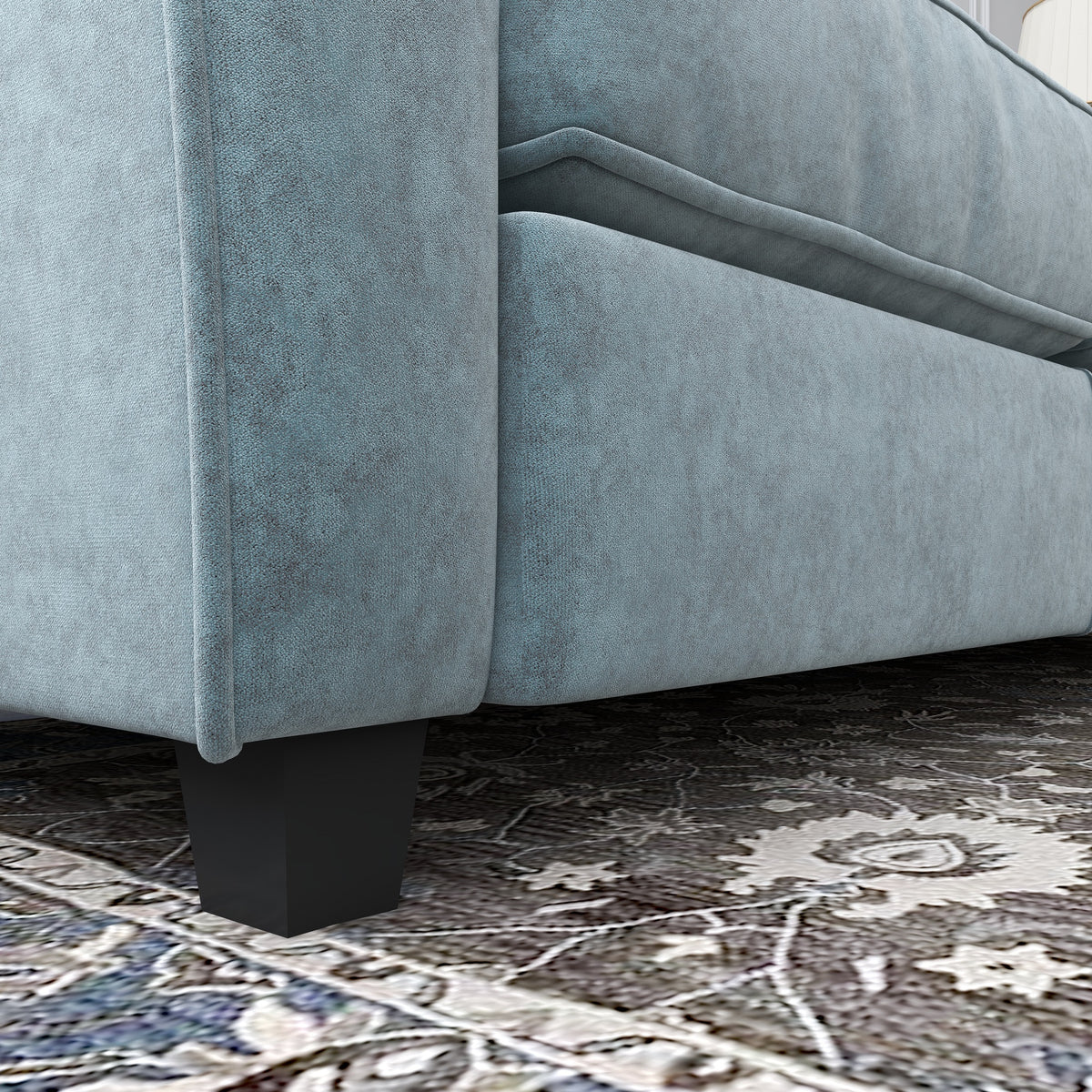 Grey Upholstered Loveseat Sofa with Solid Wood Frame Legs L70453