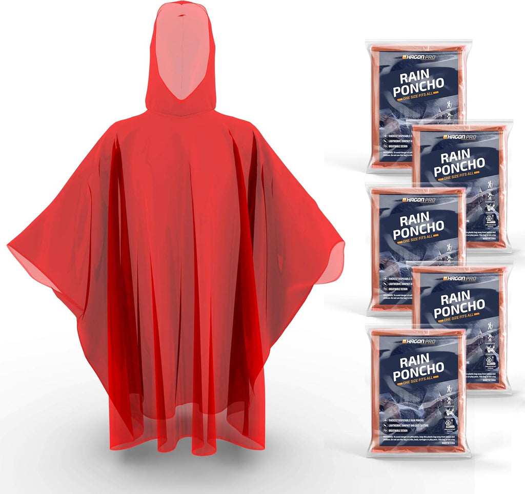 Disposable Rain Ponchos for Adults (5 Pack) U346107