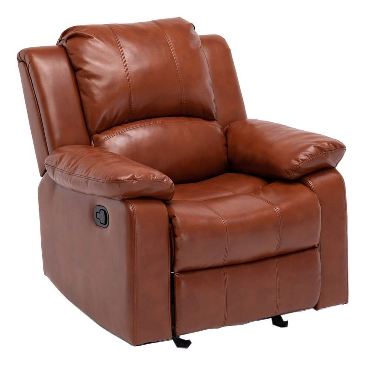Caramel Faux Leather Glider Rocker Recliner F6390