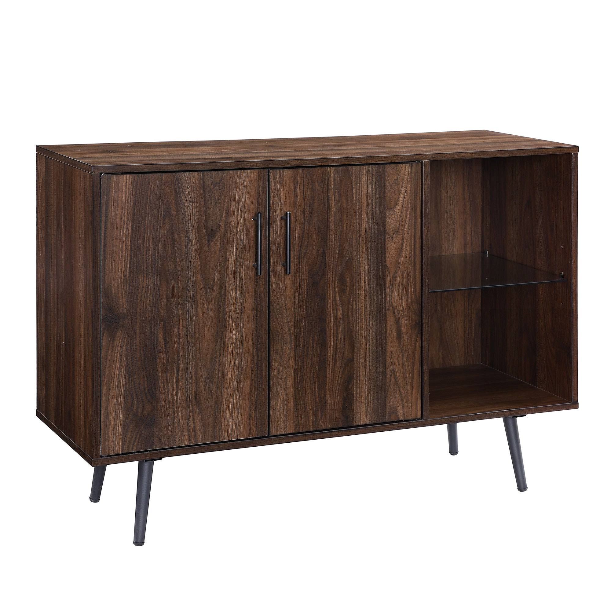 44x22 Wide Glass Laminate Wood Metal Buffet P44942