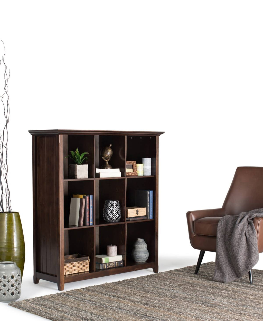 9 Cube Bookcase Tobacco Brown W82385
