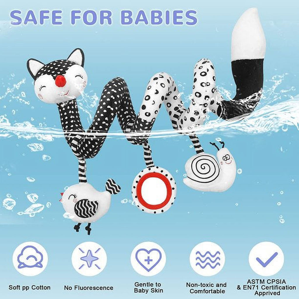 Black and White Hanging Rattle Baby Carriage Toys A8172