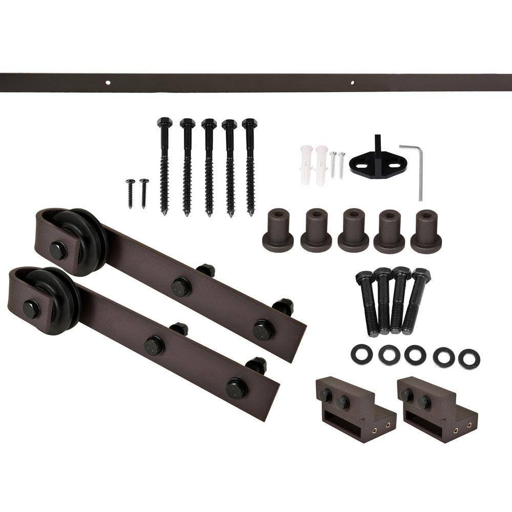 36 in. x 84 in. Espresso Stained Wood Interior Sliding Barn Door with Hardware Kit S780904