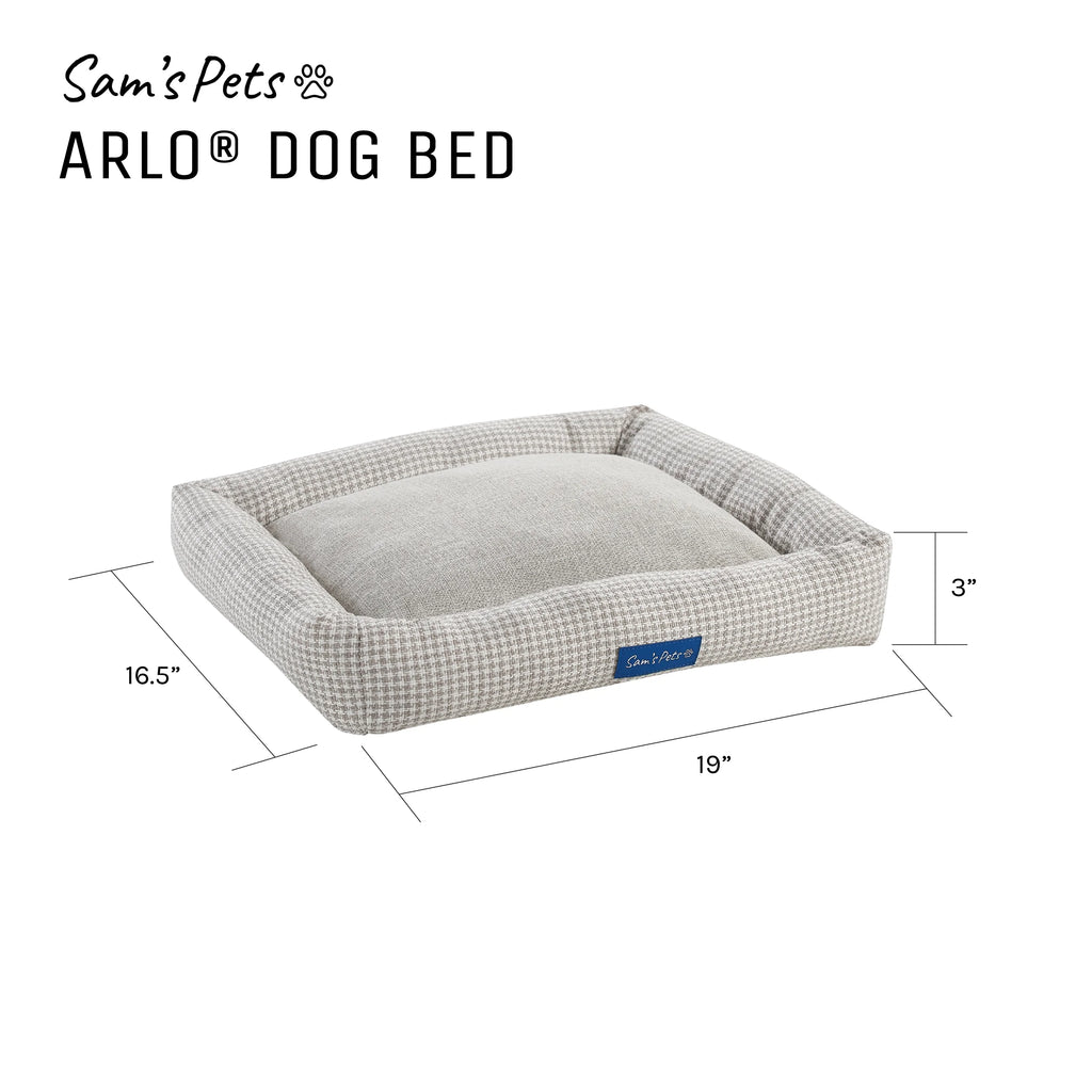 Medium Brown Plaid Bolster Dog Bed A320