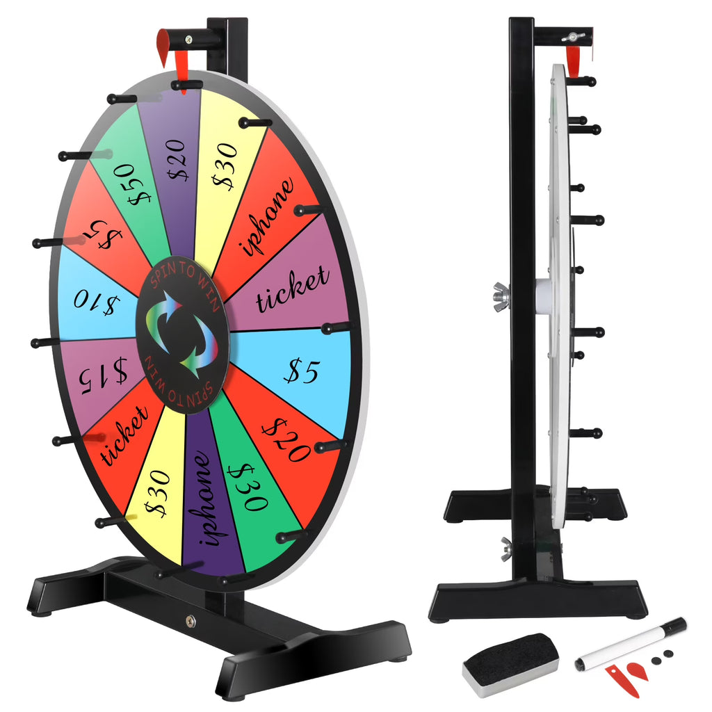 Red Tabletop Prize Wheel with 14 Slots D195