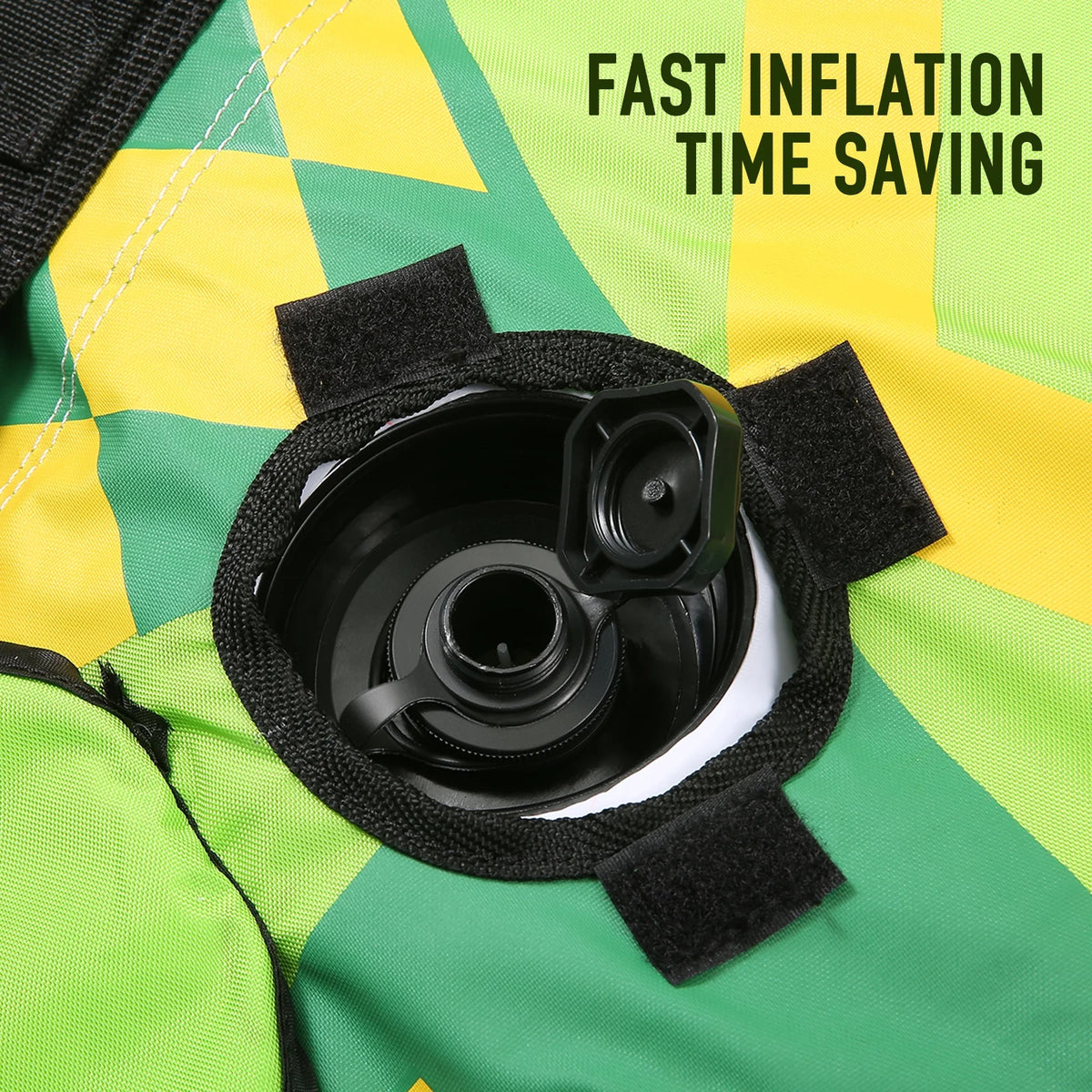 Green Inflatable Towable Tube with Foam Seats & Handles B730670