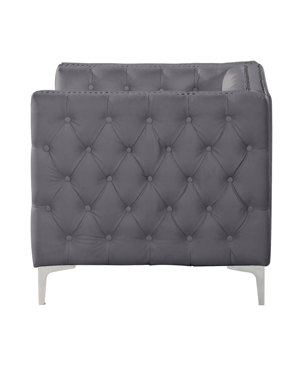 Grey PU Button Tufted Accent Club Chair S515203