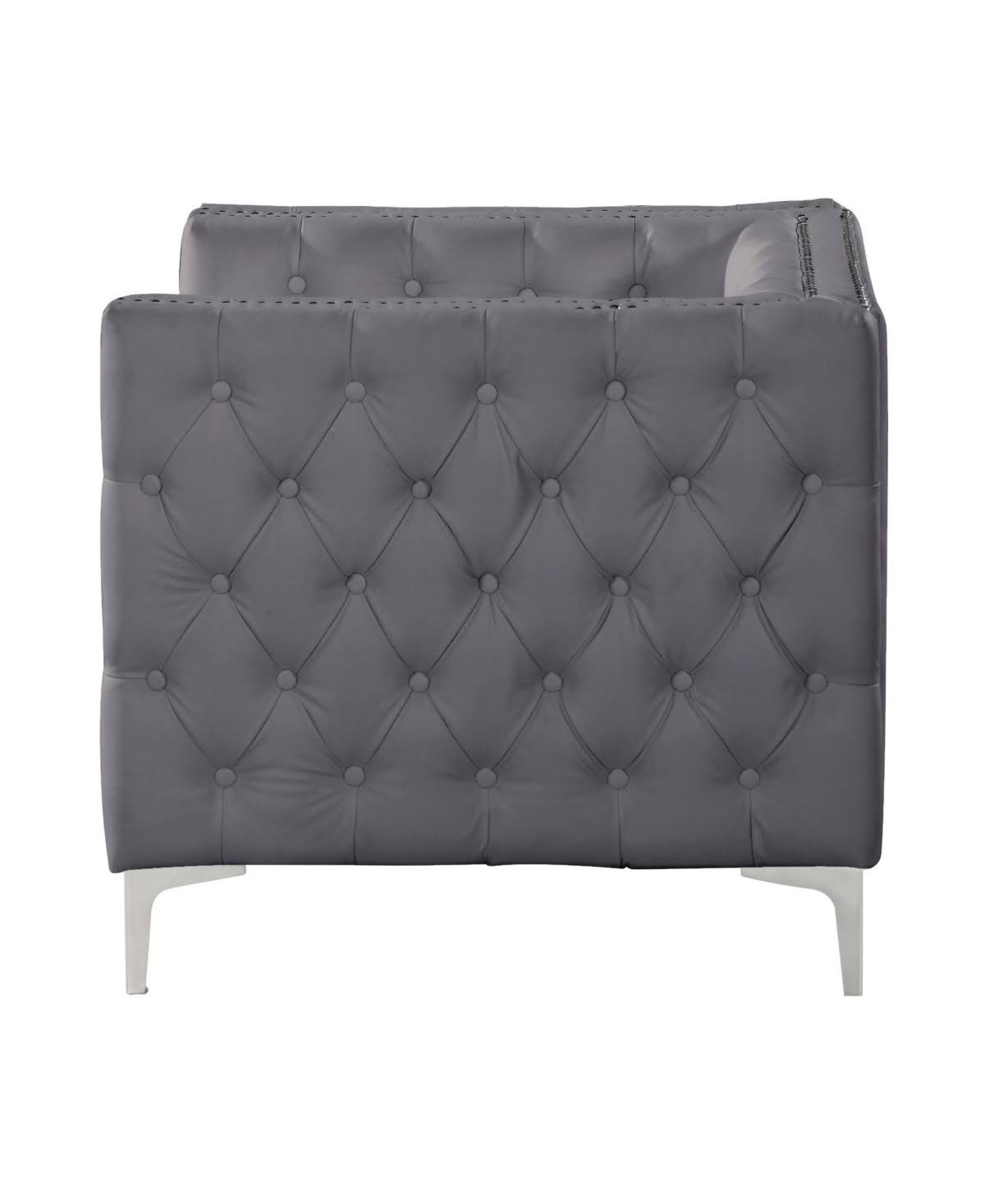 Grey PU Button Tufted Accent Club Chair S515203