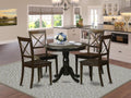 5-Pc Solid Wood Kitchen Table and 4 Chairs Set Cappuccino Finish W872