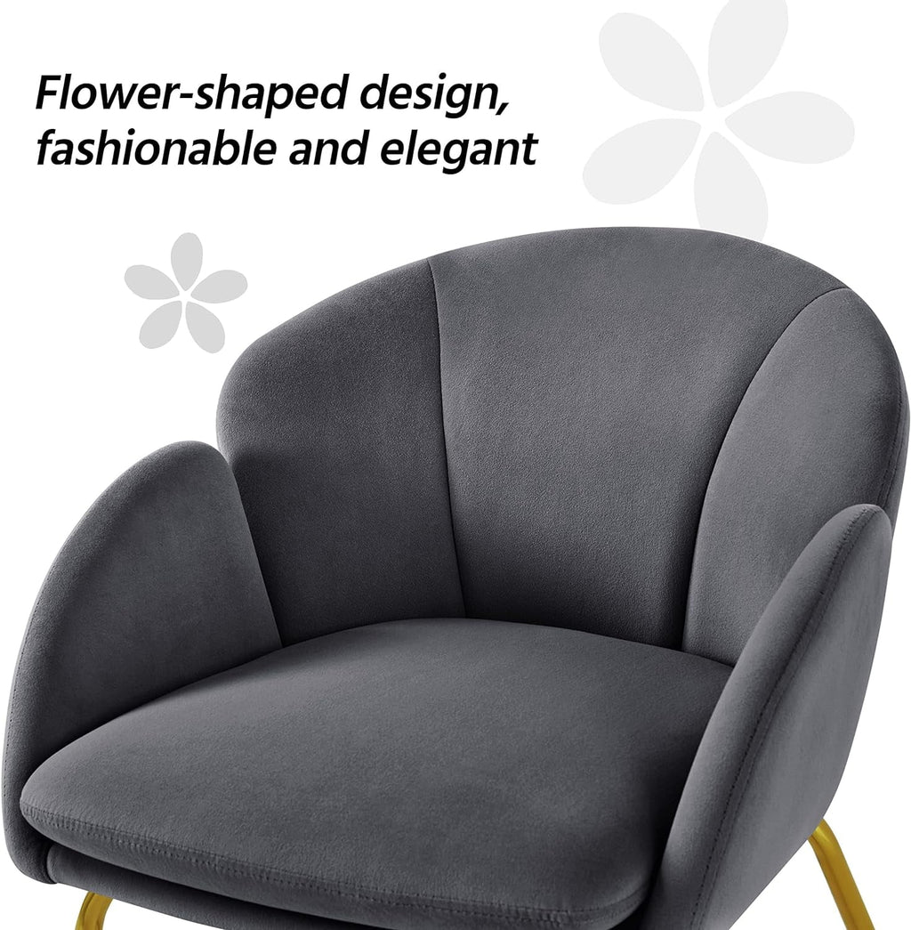 Dark Gray Velvet Barrel Accent Chair T976