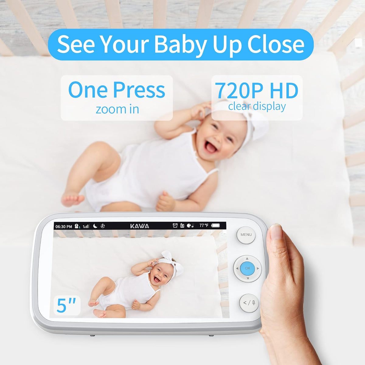 5 720P HD Video Baby Monitor with Night Vision and 2-Way Audio Q560