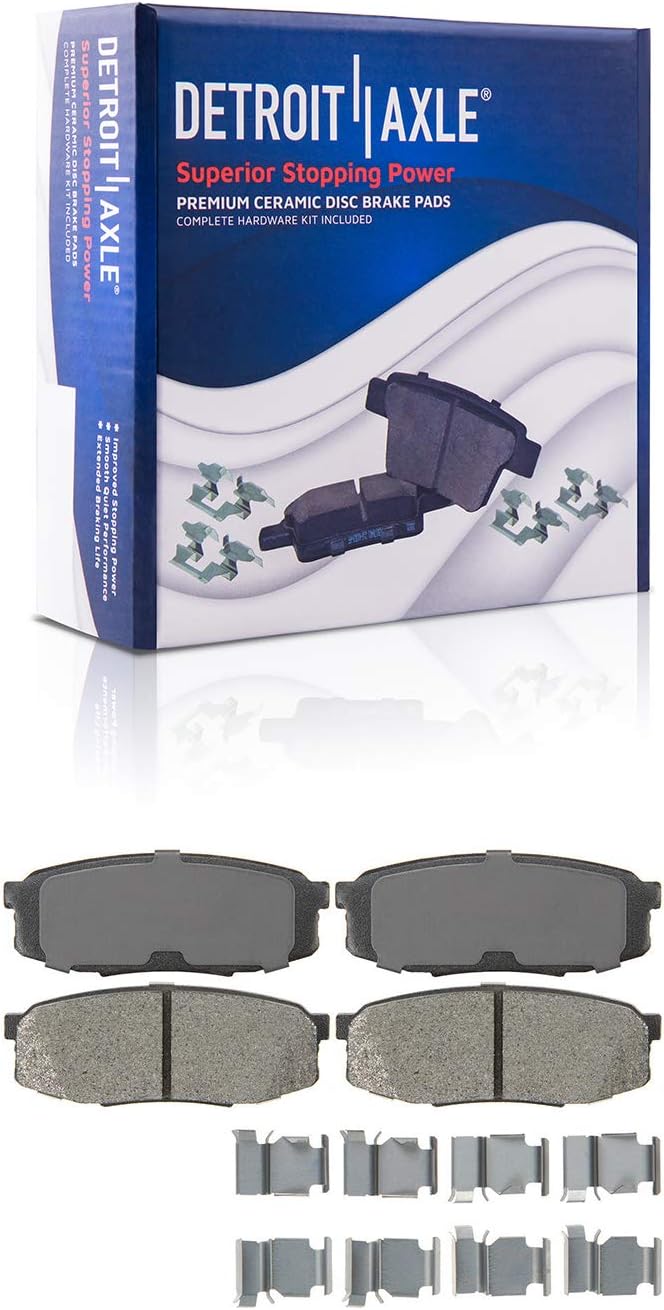 Front & Rear Drilled Slotted Rotors + Brake Pads 10pc Set T52795