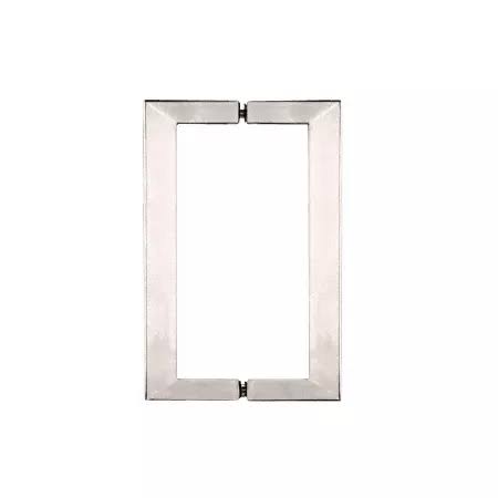 Satin Nickel 8 inch x 8 inch Square Tubing Back-to-Back Pull Handles T15353