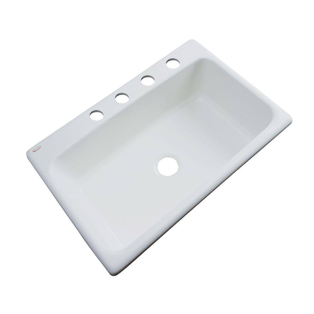 33 in. 4-Hole Single Bowl Kitchen Sink N6224