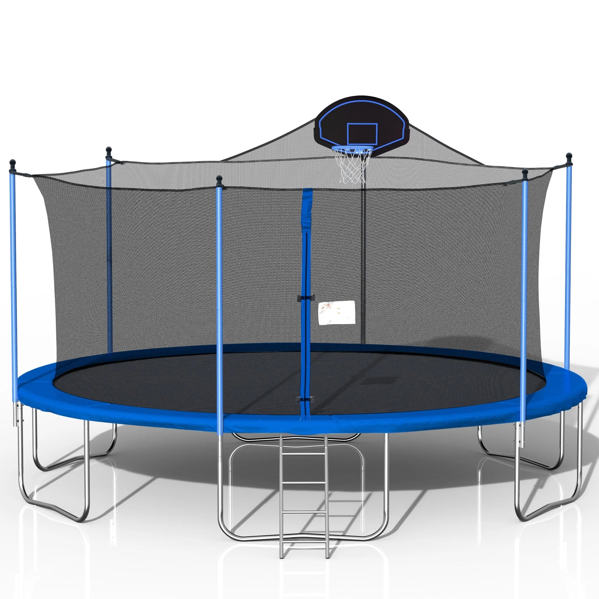 16FT Trampoline with Enclosure, Ladder, Basketball Hoop V38485