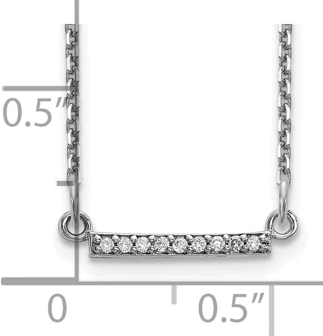 14k White Gold Diamond Bar Necklace 18" Natural Diamonds Chain C103