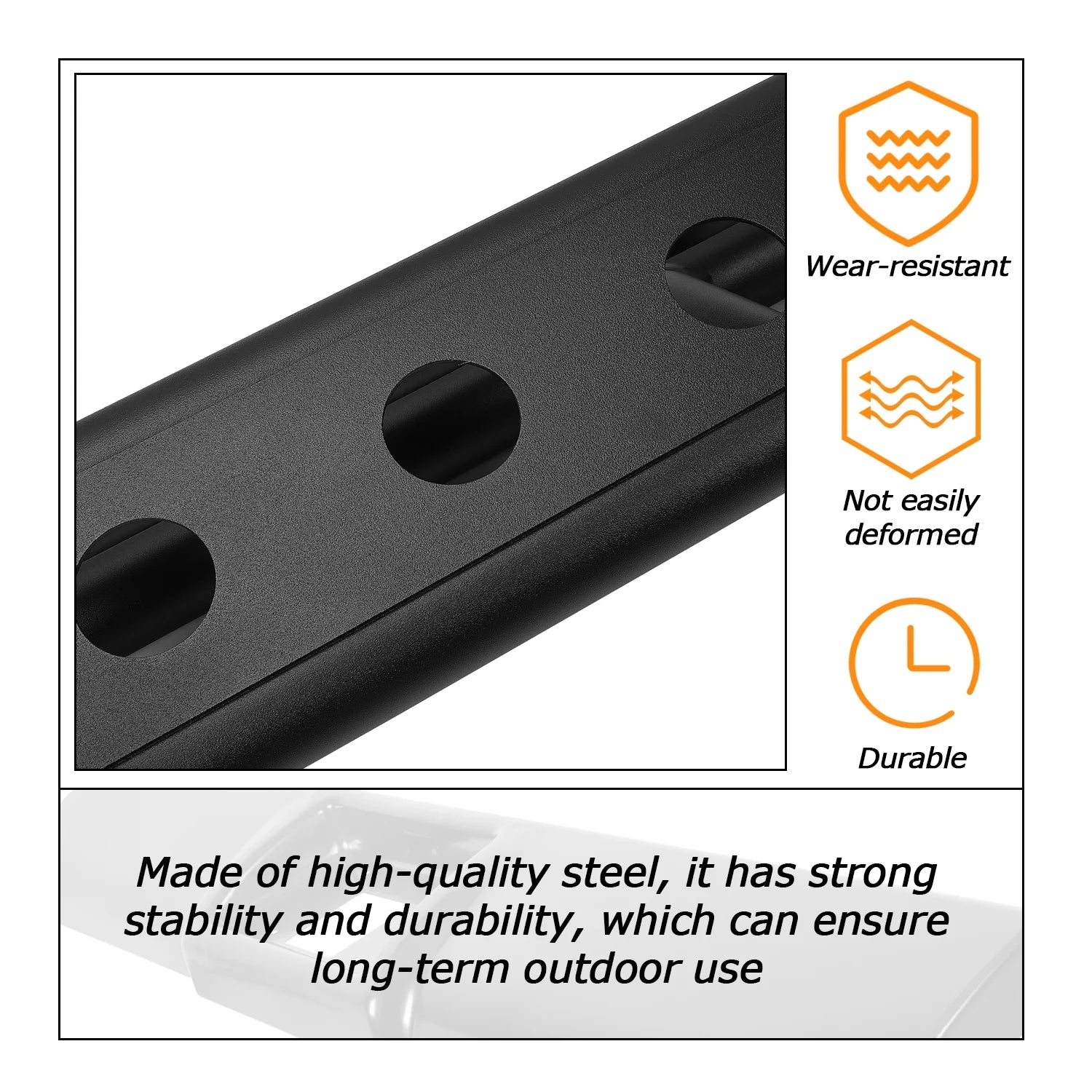 Side Step Nerf Bar Running Board Rock Slider Rail 2-Door Armor Guard U53612