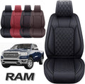Black-Red Waterproof Leather Front Seat Covers for Dodge Ram Pickup W6797