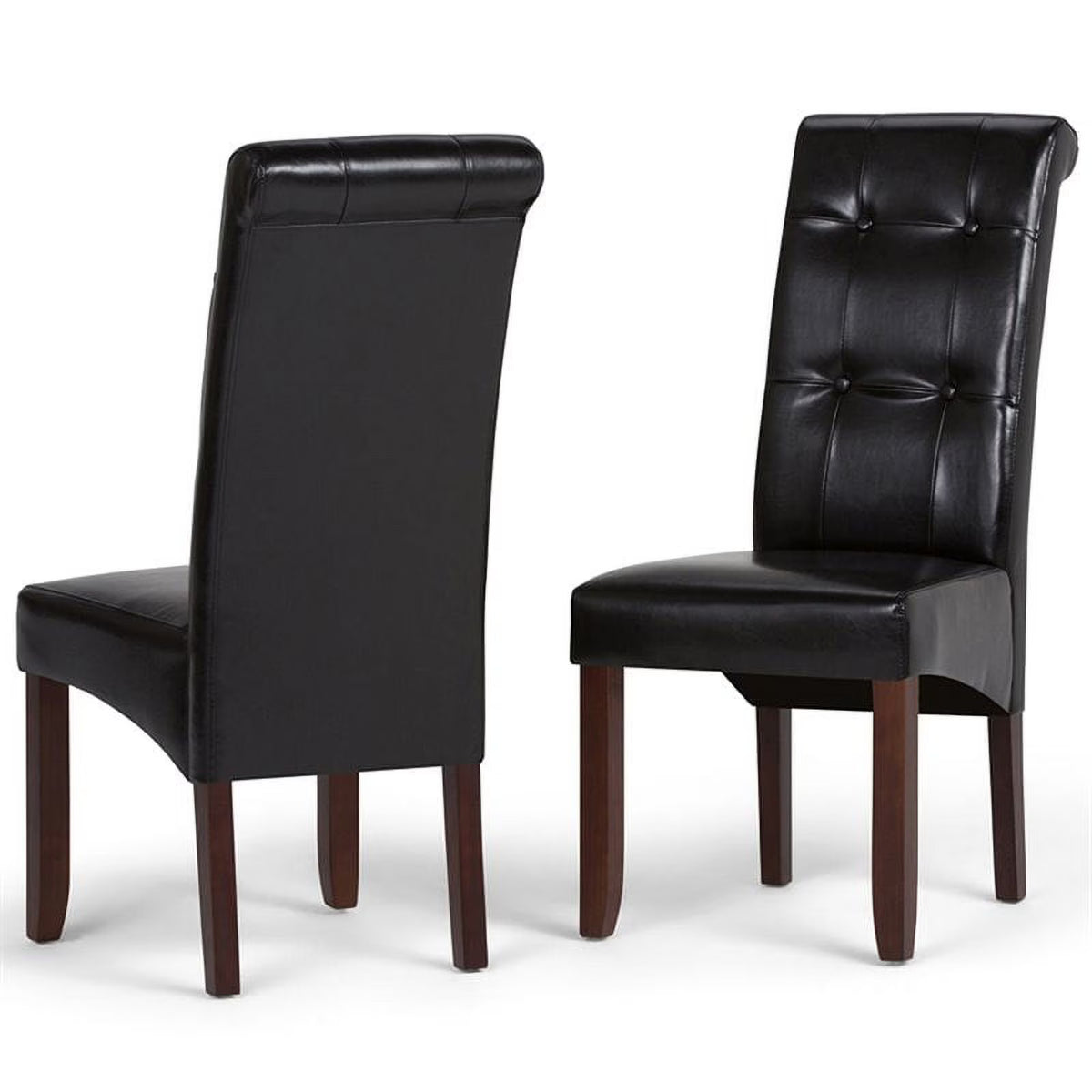 Black Faux Leather Tufted Chair (Set of 2) S959225