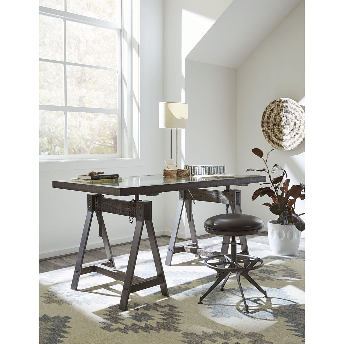 Charcoal Brown Desk Stool D71388
