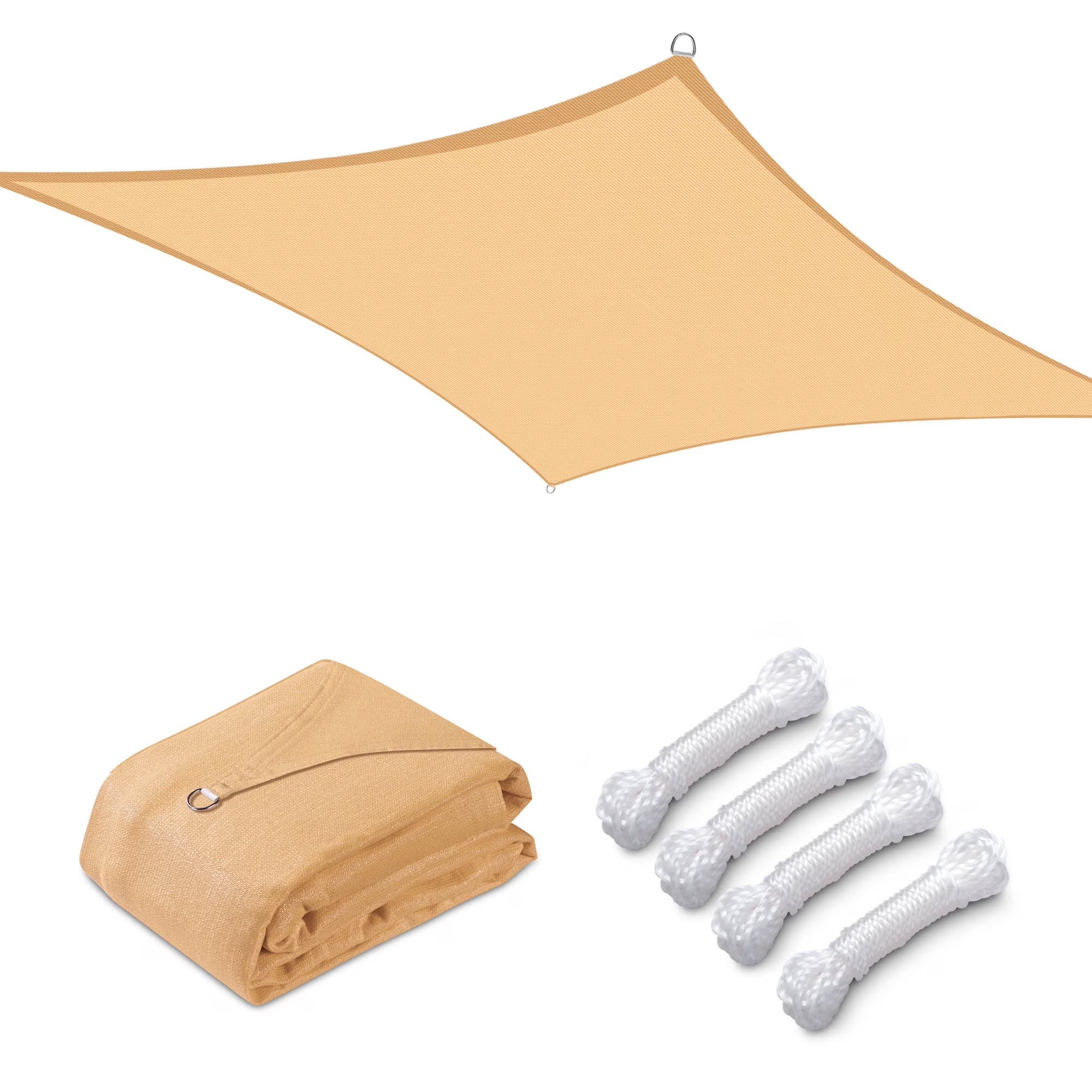 10x10Ft 97% UV Block Square Shade Sail Mellow Yellow L8796
