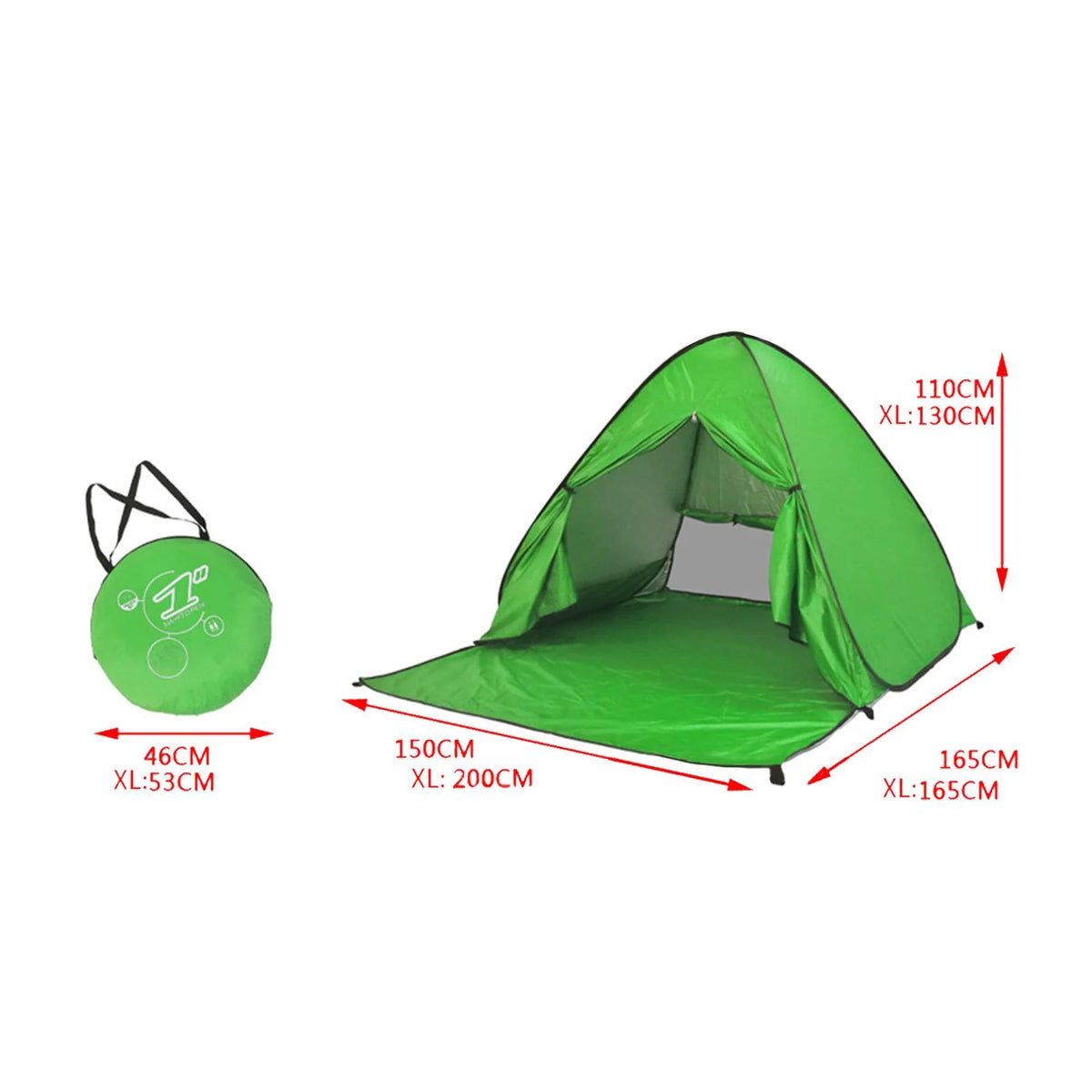 Green UPF 50 Lightweight Windproof Camping Tent Y347507