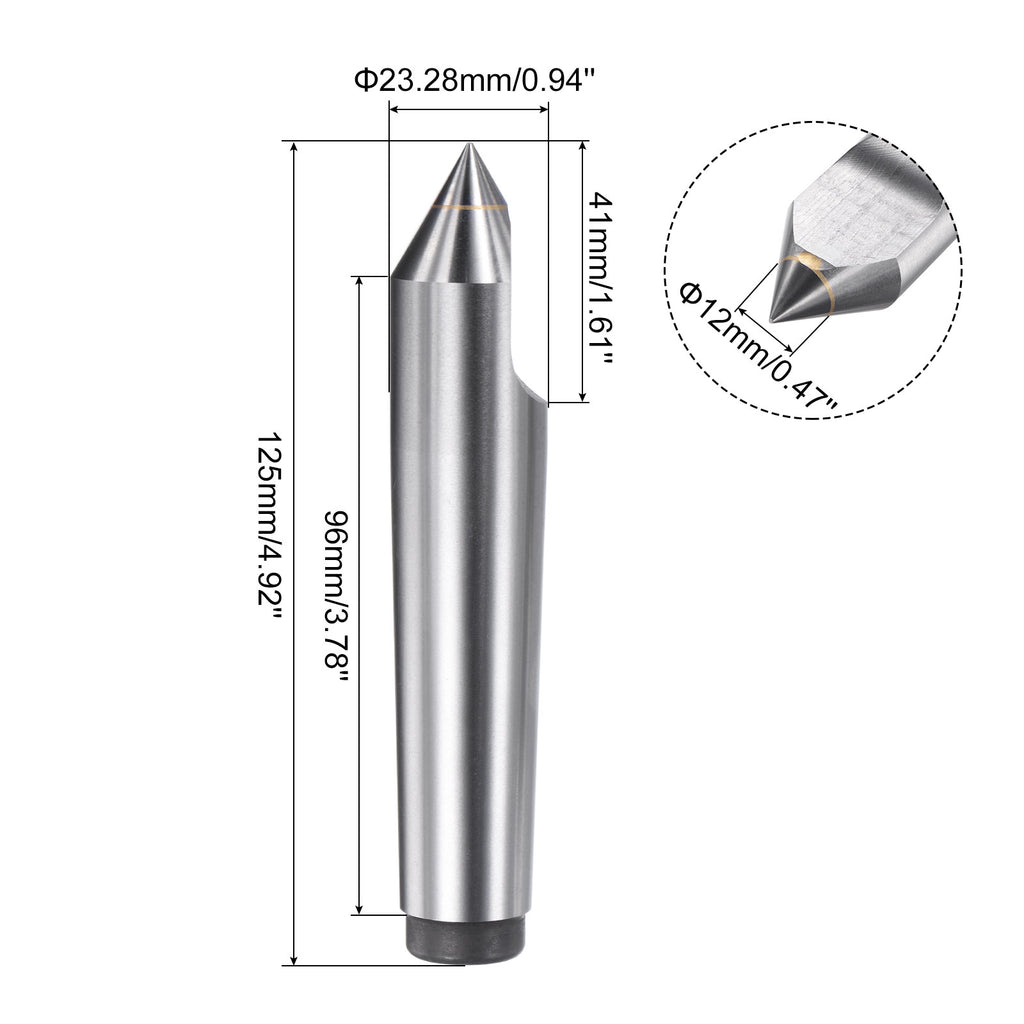 Carbide Tipped Half Notched Lathe Dead Center Morse Taper 3MT 60 Degree M132420
