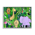 Green Jungle Safari Animals Illustration H1004