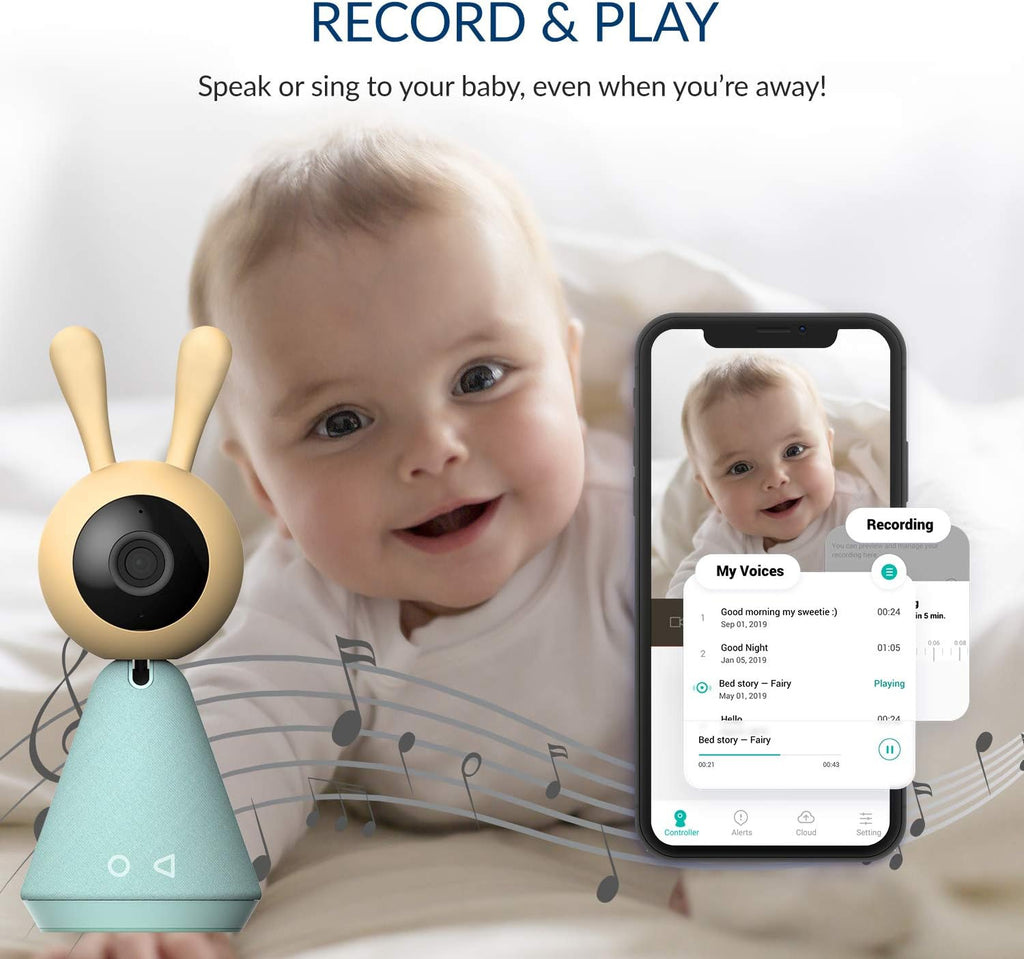Smart Baby Monitor with Camera and Audio, WiFi HD Video, Night Vision, 360° Speaker, Room Temperature & Humidity Sensors C6281