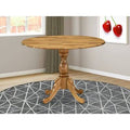 42x22 Extendable Drop Leaf Solid Wood Pedestal Dining Table A592