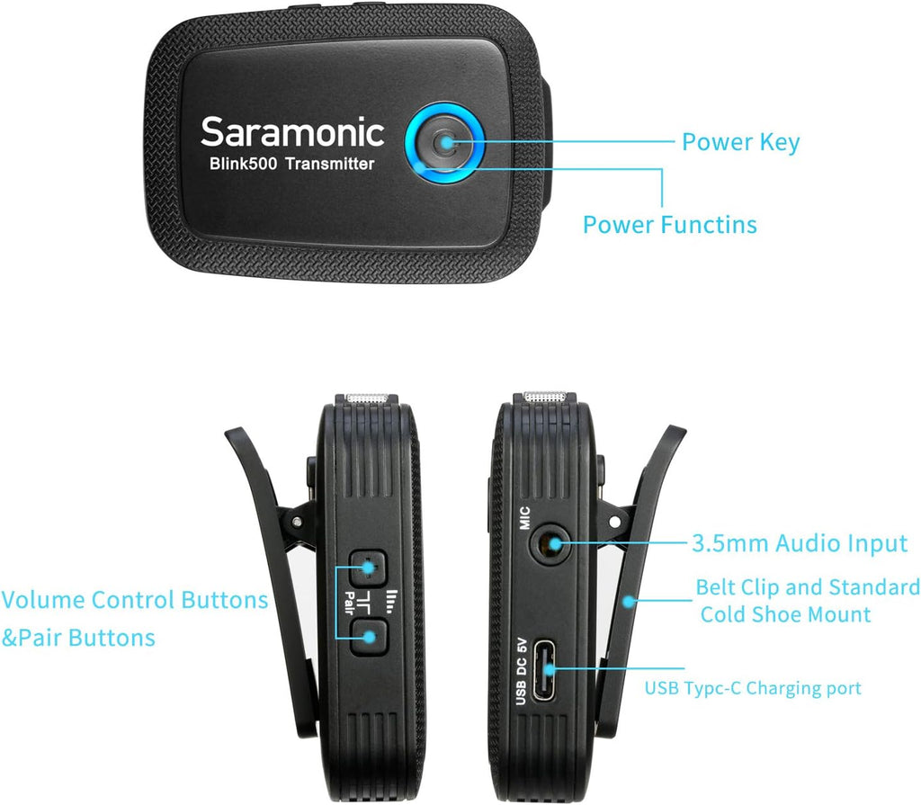 2.4GHz Wireless Lavalier Microphone System with USB-C Receiver P746103