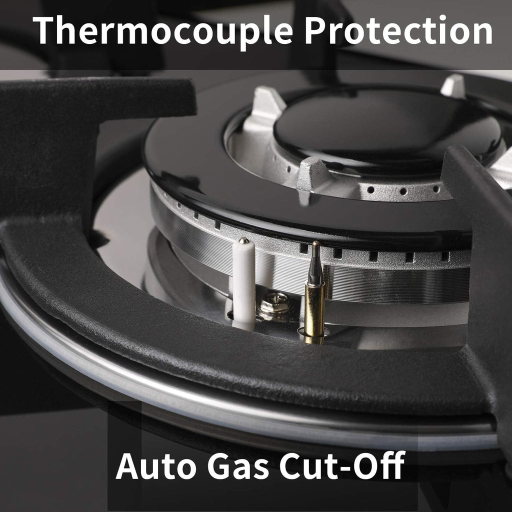12 Inch 2 Burner Drop-In Gas Cooktop with Thermocouple Protection S92809