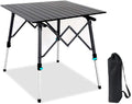 Portable Aluminum Folding Camping Table with Carry Bag (Black) R8467