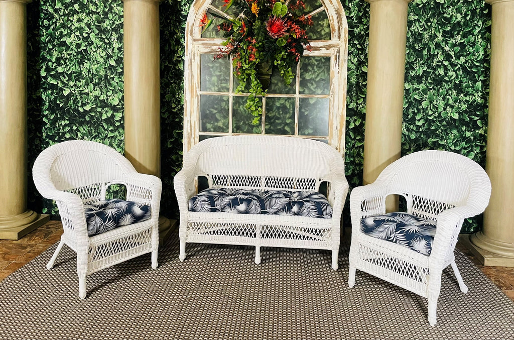 Navy Blue 3 Piece Cushion Seat Set J839