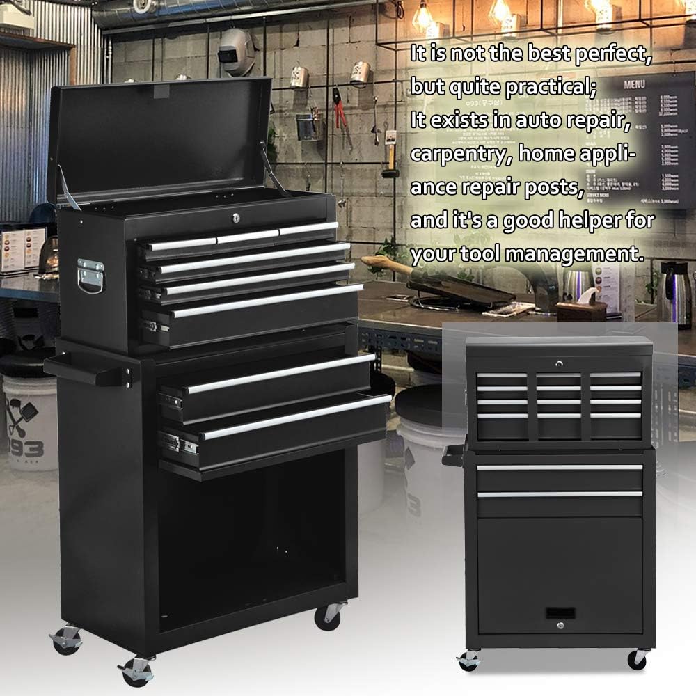 8-Drawer Rolling Tool Chest with Removable Top Box T365961