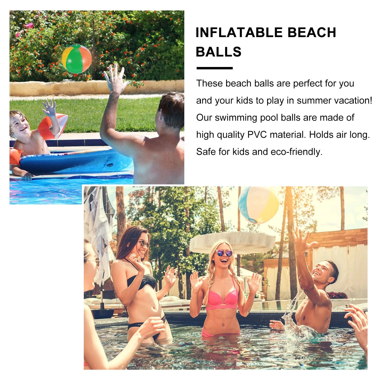 12 Pcs Inflatable Beach Balls Pool Toys K888337