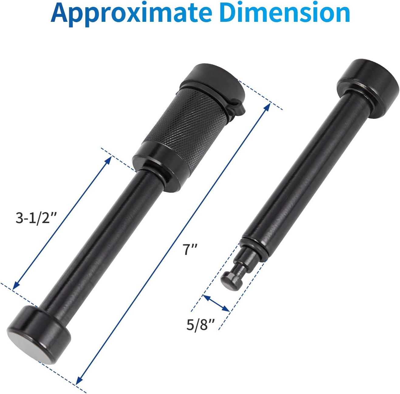 5/8 Dia 3-1/2" Long Trailer Hitch Pin Lock with 8 Rubber O-Rings (Keyed Alike 4 Pack) K401