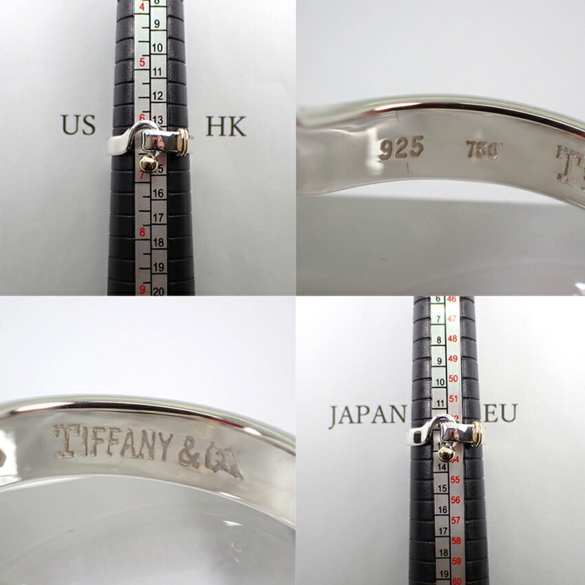 925 750 Hook & Eye Combination Ring Size 12.5 Y871711