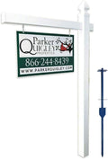 White 6' Tall Post with 47" Arm T328354